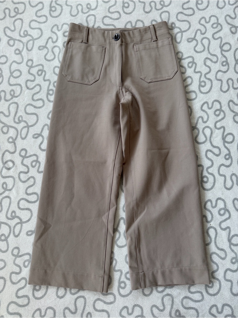 Quince Ultra-Stretch Ponte Cropped Wide Leg Pants Morel Grey